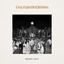 "Long Expected Christmas" und "BRANDON HEATH" auf beige Hintergrund. Zentrales Schwarz-Weiß-Foto einer Menschenmenge bei Nacht.