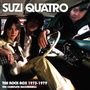 "SUZI QUATRO", "THE ROCK BOX 1973-1979", "THE COMPLETE RECORDINGS". Zwei Personen in einem Auto mit Instrument.