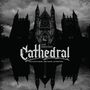 Text: "John Carpenter's Cathedral. Music by John Carpenter, Cody Carpenter, and Daniel Davies." 

Gothische Kathedrale in Schwarzweiß.