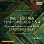 "Paul Büttner, Symphonies Nos. 3 & 4, Rundfunk-Sinfonieorchester Berlin, Christopher Ward." Grünes geometrisches Muster.
