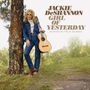 Text: "JACKIE DeSHANNON GIRL OF YESTERDAY ACOUSTIC FOLK DEMOS". Frau in Jeans mit Gitarre lehnt an einem Baum.
