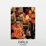 „GIRLS ALBUM“ steht unter einem vierteiligen Bild mit zwei Personen und Rosensträußen. Eine Gitarre ist sichtbar.