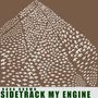 "NORA BROWN SIDETRACK MY ENGINE". Zahlreiche weiße Vogelsilhouetten formen einen großen Schwarm auf braunem Hintergrund.