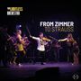 "THE LIMITLESS ORCHESTRA" und "FROM ZIMMER TO STRAUSS" stehen groß im Bild. Ein Orchester spielt auf einer Bühne.
