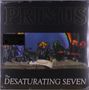 "Primus", "The Desaturating Seven". Eine farbenfrohe Illustration mit fantasyartigen Wesen an einem Tisch.