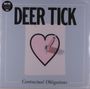 "DEER TICK" oben, "Contractual Obligations" unten. Ein pinkes Herz mit einer Uhr in der Mitte, auf hellblauem Hintergrund.