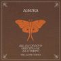 "AURORA. ALL MY DEMONS GREETING ME AS A FRIEND. THE MOTH TAPES." Illustration eines orangefarbenen Schmetterlings.