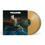 "Wolfmother" steht oben. Eine Frau mit Flügeln schwebt über stürmischen Wellen, das Meer ist wild. Zwei Schallplatten in Gold und Grün.