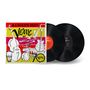 "A ALWAYS HIP: Verve at 70," Illustration mit Musikinstrumenten und zwei Schallplatten.