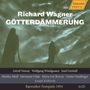 "Richard Wagner: Götterdämmerung" in großen Buchstaben, dazu ein grüner Hintergrund mit Silhouetten von zwei Personen.