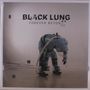 "BLACK LUNG FOREVER BEYOND" steht oben. Darunter ein Mensch in einem blauen Anzug, mit Schläuchen gebeugt stehend.
