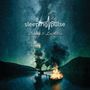 Der Text lautet: "sleeping pulse" und "Dreams & Limitations". Nachthimmel mit Baum, See und ein brennendes Boot.