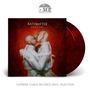 „ANTIMATTER, the Judas Table“, zwei Menschen in Zwangsjacken küssen sich, roter Hintergrund, Supreme Chaos Records Vinyl.