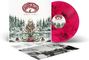 „Till Glimåkra - Ad Oblivionem“ in geschwungener Schrift. Waldlandschaft mit Totenkopf und Blumen. Pinke Vinyl-Schallplatte.