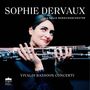 "SOPHIE DERVAUX, LA FOLIA BAROCKORCHESTER, VIVALDI BASSOON CONCERTI." Frau mit Fagott, lächelnd, dunkler Hintergrund.