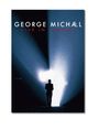"GEORGE MICHAEL LIVE IN LONDON," Person vor hellem Lichtstrahl, Silhouette von hinten, dramatische Beleuchtung.