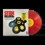 „STAX KILLER B's“ in fetter Schrift. Davor schwarze Schallplatten auf grauem Hintergrund. Rote Vinyl-Schallplatte rechts.
