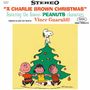 "A Charlie Brown Christmas", Peanuts, Vince Guaraldi. Illustration: Snoopy auf Baum, Charlie, Lucy und Linus tanzen.
