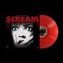 Text: "SCREAM", "Music composed and conducted by Marco Beltrami". Ein Gesicht mit blauen Augen und eine rote Schallplatte.