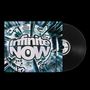 Der Text lautet „Infinite NOW“. Eine Schallplatte mit energetischem, futuristischem Design.