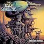 "The Fusion Syndicate" und "Beautiful Horizon". Surreale Illustration mit futuristischen und organischen Formen.