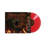 "Serpent from Eden featuring Nick Menza." Illustration einer Schlange mit geöffnetem Maul vor Flammen, rote Vinyl-Schallplatte.