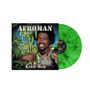 "AFROMAN" und "Crazy Rap". Eine Person mit Afro hält grüne Blätter, daneben eine grüne Schallplatte.