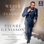 "Weber & The Clarinet", "Pierre Génisson", "Mozarteumorchester Salzburg", "Gábor Takács-Nagy", Mann mit Klarinette in Anzug.