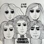 Text: "c'est la vie, LES ENFANTS TERRIBLES". Illustration von fünf stilisierten Gesichtern mit großen Augen und dicken Lippen.