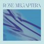 Text: "RONE/MEGAPTERA". Illustration mit blauen, gewellten Linien auf hellem Hintergrund.