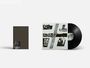 Kleine Texte auf braunem Hintergrund, Vinyl-Cover zeigt Schwarz-Weiß-Fotos von Menschen bei der Arbeit, Vinyl sichtbar.