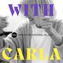 Texte: "WITH CARLA", "ORCHESTRE NATIONAL DE JAZZ". Schwarz-weiß Bild einer Person in Bewegung.