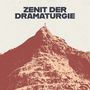 „ZENIT DER DRAMATURGIE“ in fetter Schrift über einem stilisierten Berg mit Gipfelkreuz.