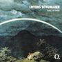 Text: "LOVING SCHUMANN" und "ÉRIC LE SAGE". Eine Illustration mit Landschaft, einem Regenbogen und einer sitzenden Person.