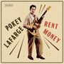 Text: "POKEY LAFARGE" links, "RENT MONEY" rechts. Ein Mann in Anzug hält eine Gitarre. Vintage-Stil.