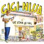Text: "GIGI DE NISSA" und "RIC COMA LA MAR". Ein Mann mit Gitarre und Strohhut vor einem Gebäude mit Bar.