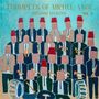 "TRUMPETS OF MICHEL-ANGE IBRAHIM MAALOUF VOL. 2" – Illustration von Menschen mit Instrumenten, viele tragen rote Kappen.