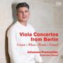"Viola Concertos from Berlin: Graun, Mara, Benda, Grauel. Johannes Pramsohler. Ensemble Diderot."  
Mann in weißem Pullover.