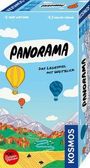 „PANORAMA – Das Legespiel mit Weitblick“. Illustration mit Heißluftballons über Landschaft. Markenname: Kosmos.