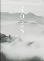 : rido/idé 7018507015 Taschenkalender Modell Technik S (2025) "Cloudy Mountains"| 2 Seiten = 1 Woche| A6| 144 Seiten| Grafik-Einband| grau, Buch