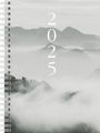 : rido/idé 7021807015 Buchkalender Modell Timing 1 (2025) "Cloudy Mountains"| 2 Seiten = 1 Woche| A5| 160 Seiten| Grafik-Einband| grau, Buch