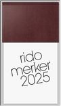 : rido/idé 7035003275 Vormerkbuch Modell Merker (2025)| 1 Seite = 1 Tag| 108 × 201 mm| 736 Seiten| Miradur-Einband| dunkelrot, KAL