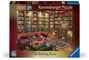 Ein Puzzle mit 1000 Teilen. "The Reading Room". Bibliothek, Chesterfieldsofa, verspielte Details, Bücherregale, Hund.