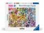 : Ravensburger Puzzle 1000 Teile 12000460 Challenge Pokémon - Alle 150 Pokémon der 1. Generation als herausforderndes Puzzle für Erwachsene und Kinder ab 14 Jahren, Div.