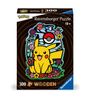 : Ravensburger WOODEN Puzzle 12000761 - Pikachu - 300 Teile Kontur-Holzpuzzle mit stabilen, individuellen Puzzleteilen und 25 kleinen Holzfiguren = Whimsies, für Pokemon-Fans ab 12 Jahren, Div.