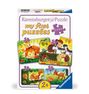 : Ravensburger Kinderpuzzle - 12000854 Kleine Tierfamilien - 2,4,6,8 Teile Puzzle für Kinder ab 2 Jahren, Div.