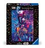 500 Teile Ravensburger Puzzle, The Hyperspace Collection, Star Wars. Buntes Mandalorianer-Design mit Baby Grogu.