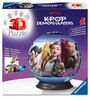 Der Text auf der Verpackung lautet: „Netflix KPOP Demon Hunters, 3D Puzzle, Stabil - ohne Klebstoff." Es ist eine Puzzle-Verpackung mit buntem Design.