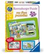 : Ravensburger Kinderpuzzle - 12004039 Unterwegs mit Bus, Bahn und Flugzeug - my first puzzle mit 3x6 Teilen und mit Wieso? Weshalb? Warum? Wissensposter, für Kinder ab 2,5 Jahren, Div.