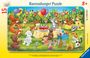 : Ravensburger Kinderpuzzle - 12004042 Tierische Geburtstagsfeier - Rahmenpuzzle für Kinder ab 3 Jahren, mit 15 Teilen, Div.